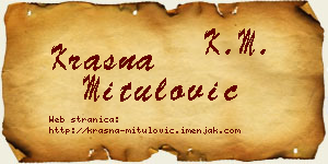 Krasna Mitulović vizit kartica